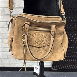 Buckle Tan Structured Satchel – NWT